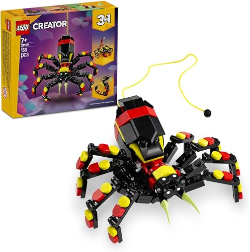 LEGO Creator 3in1 Wild Animals: Surprising Spider 31159 | Spider Transforms into a Scorpion or Snake, Nature Building Set, Gift for 7+ Year Old Boys & Girls, 153 Pieces