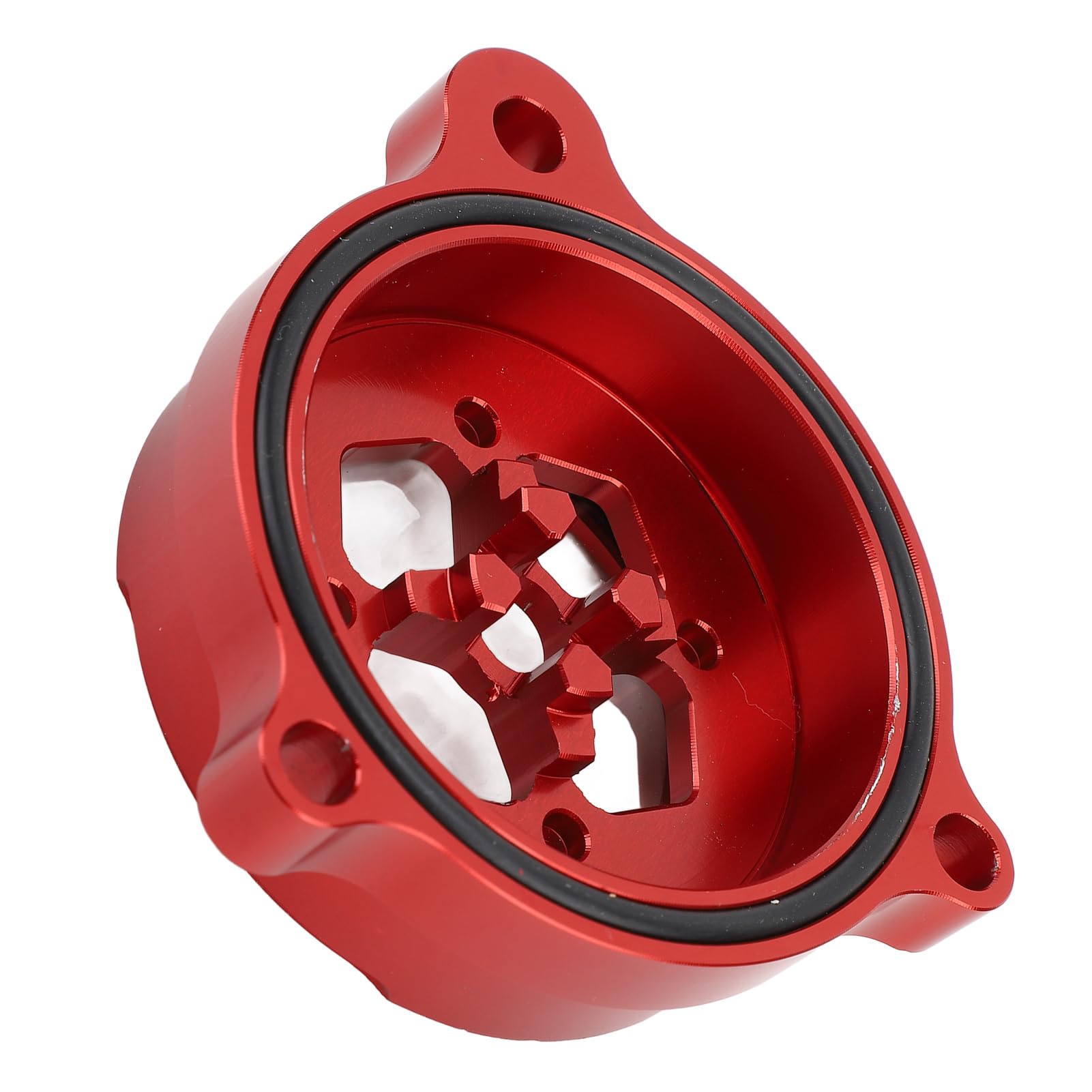 Coperchio filtro olio Torvex, tappo filtro motore trasparente e protezione protettiva compatibile con alloggiamento in alluminio CNC 700 700R (Red)
