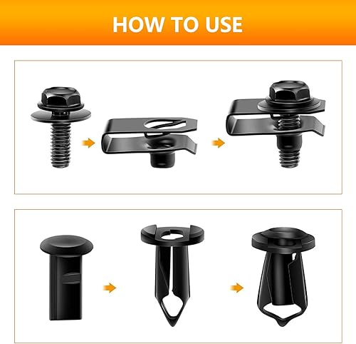 Miniatura 3 de Pack-35 - Cierre de parachoques de automóvil, clips para debajo de la cubierta, pernos de cuerpo de protección contra salpicaduras, repuesto de