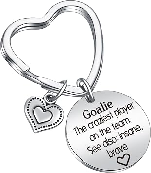 Goalie Gift Goalkeeper Keychain Hockey Soccer Player Inspirational Gift Goalie Thank You Jewelry Athlete Gift