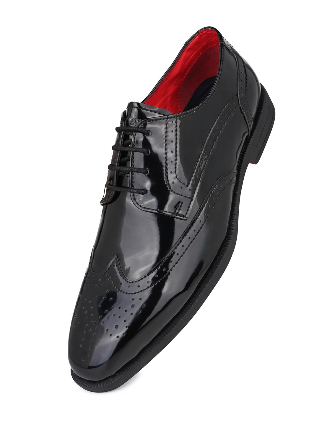 Men’s Black Patent Classic Lace-Up Brogue Oxford| Party-image-25