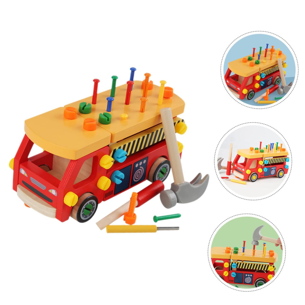 Didiseaon Set di Strumenti in Legno per Bambini Kit di Strumenti Realistici per Coordinazione Mano-occhio Giocattoli Educativi per Bambino Ragazzo