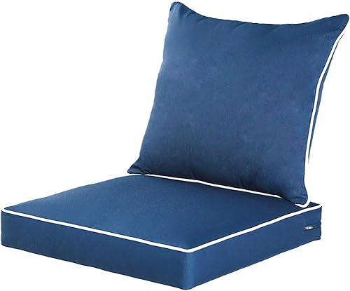 QILLOWAY - Juego de cojines para silla de exterior e interior, cojín de repuesto para muebles de patio., Azul marino