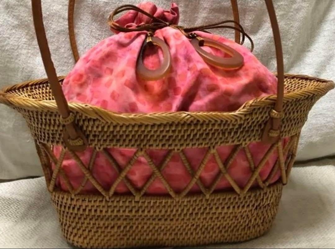 【直営店セール】バリ島 インドネシア アタバッグ カゴバッグ 中袋付き人気モデル