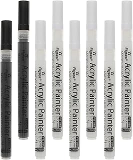 TEHAUX 8 Peças Marcadores Acrílicos Canetas Marcadoras Metálicas Tinta Branca Para Tinta De Madeira Para Canetas Tinteiro Caneta Marcadora DIY Canetas Marcadoras Acrílicas Pretas Caneta