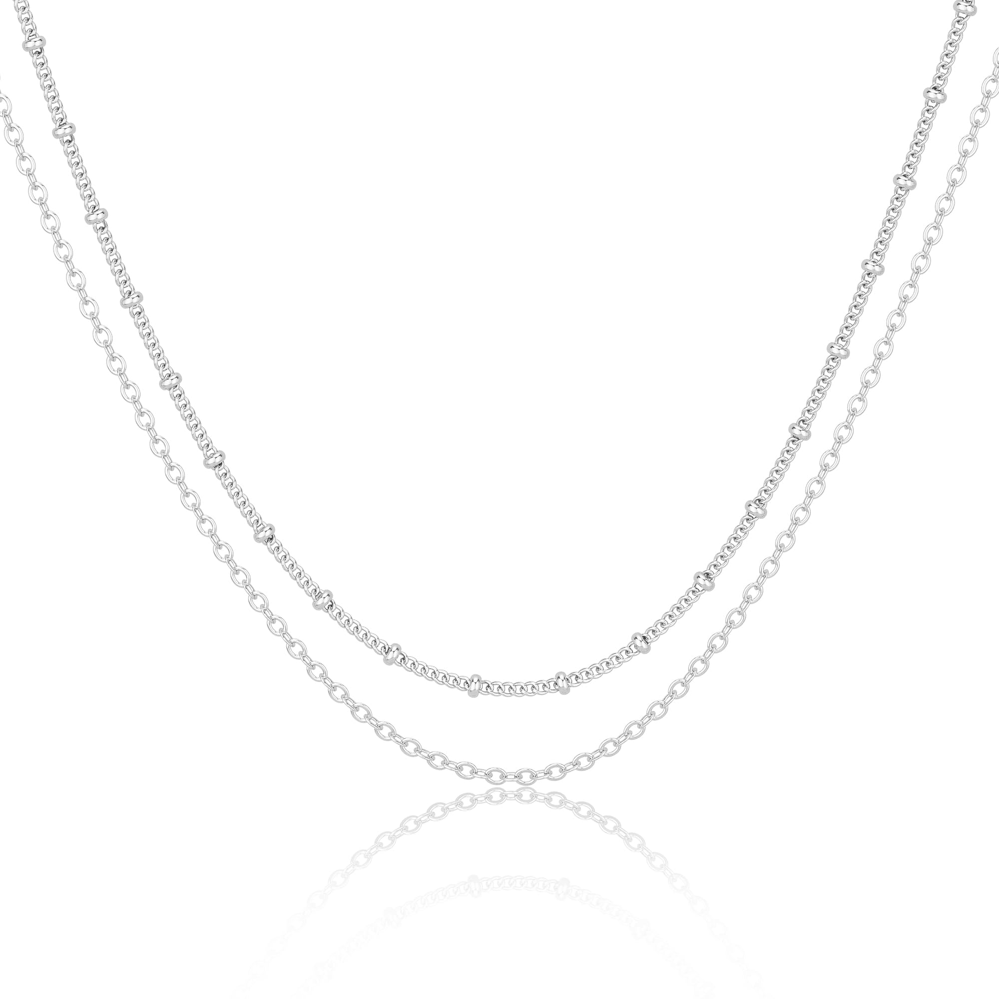 MBW Layered Necklaces for Women, Dainty Silver Plated Snake Twist Rope Chain Necklace for Women Simple Herringbone Thin Snake Chain Satellite Choker Necklace Silver Jewelry Set Gifts for Women Girls