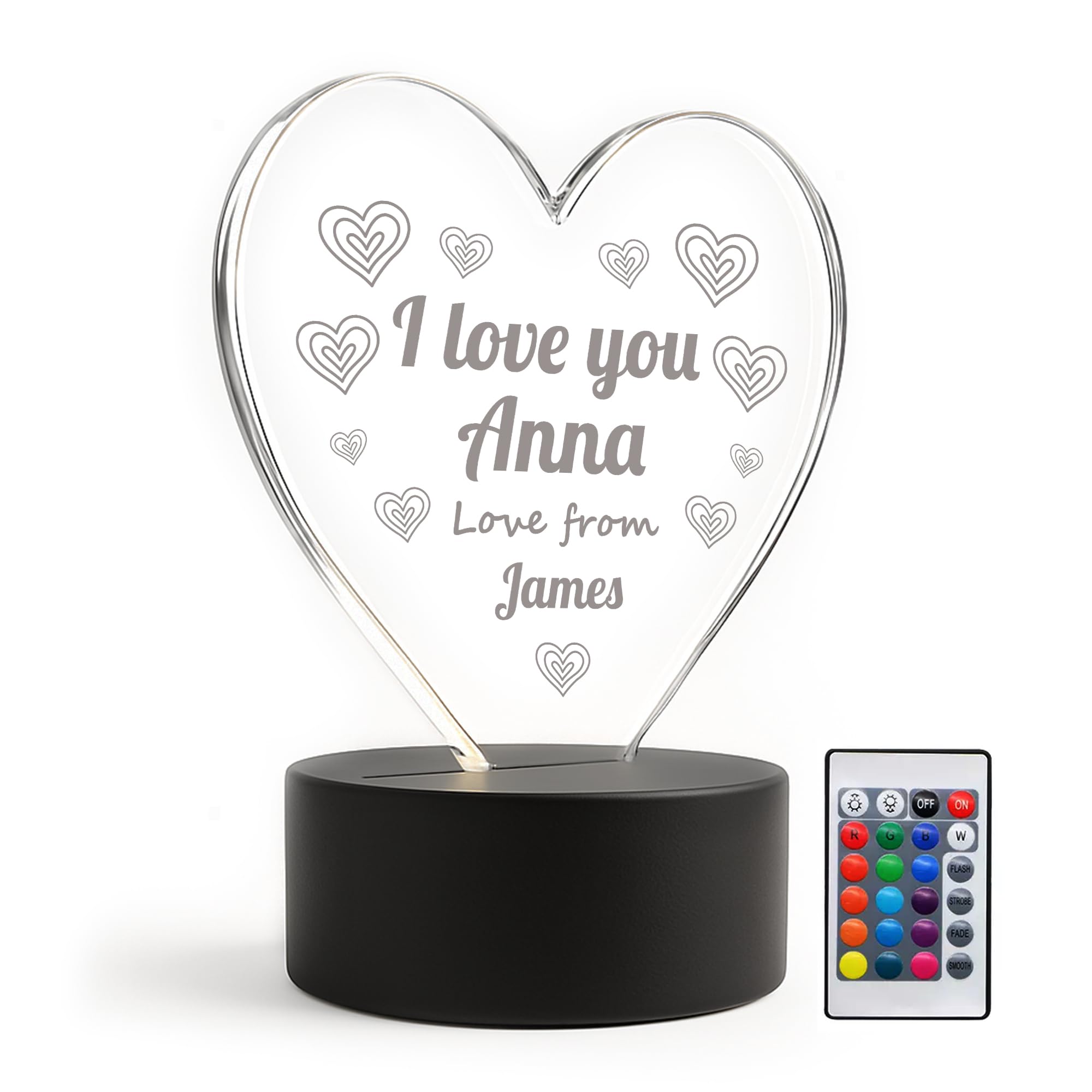 RED OCEAN Personalised LED Gift for Boyfriend, Girlfriend for Valentines Day, Anniversary - Anniversary Present for Him Her - Valentine's Day Gifts for Husband Wife Boyfriend Girlfriend