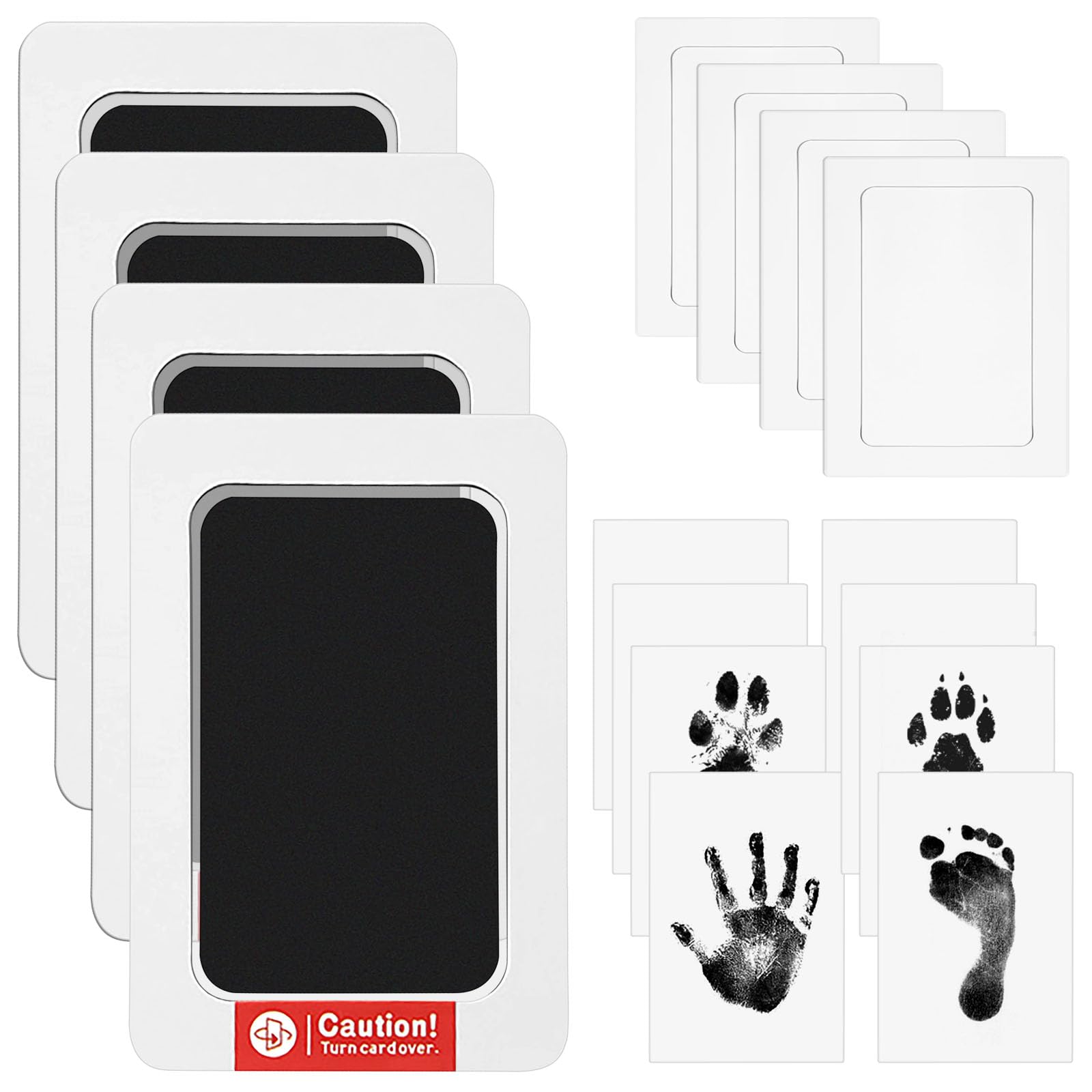 Simsky 4er-Pack Pfotenabdruck Set für Hunde & Katzen | Fußabdruck & Handabdruck Set für Babys | Inkl, Clean-Touch Stempelkissen, Hautfreundlich & Sicher für Baby, Haustiere, Vögel | Ideal zum Basteln