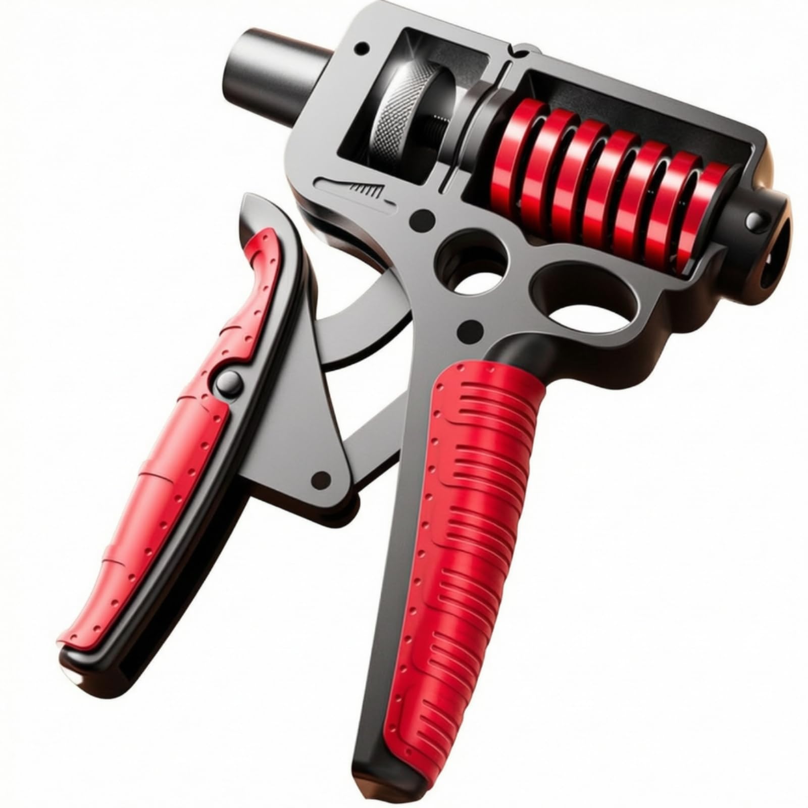 Fortalecedor Agarre Ajustable Ejercitador Mano Portátil Fortalecedor Mano para Casa, Oficina, Rojo, Diamante Reforzado Con Agarre De Goma Suave, 5-165KG Ajustable