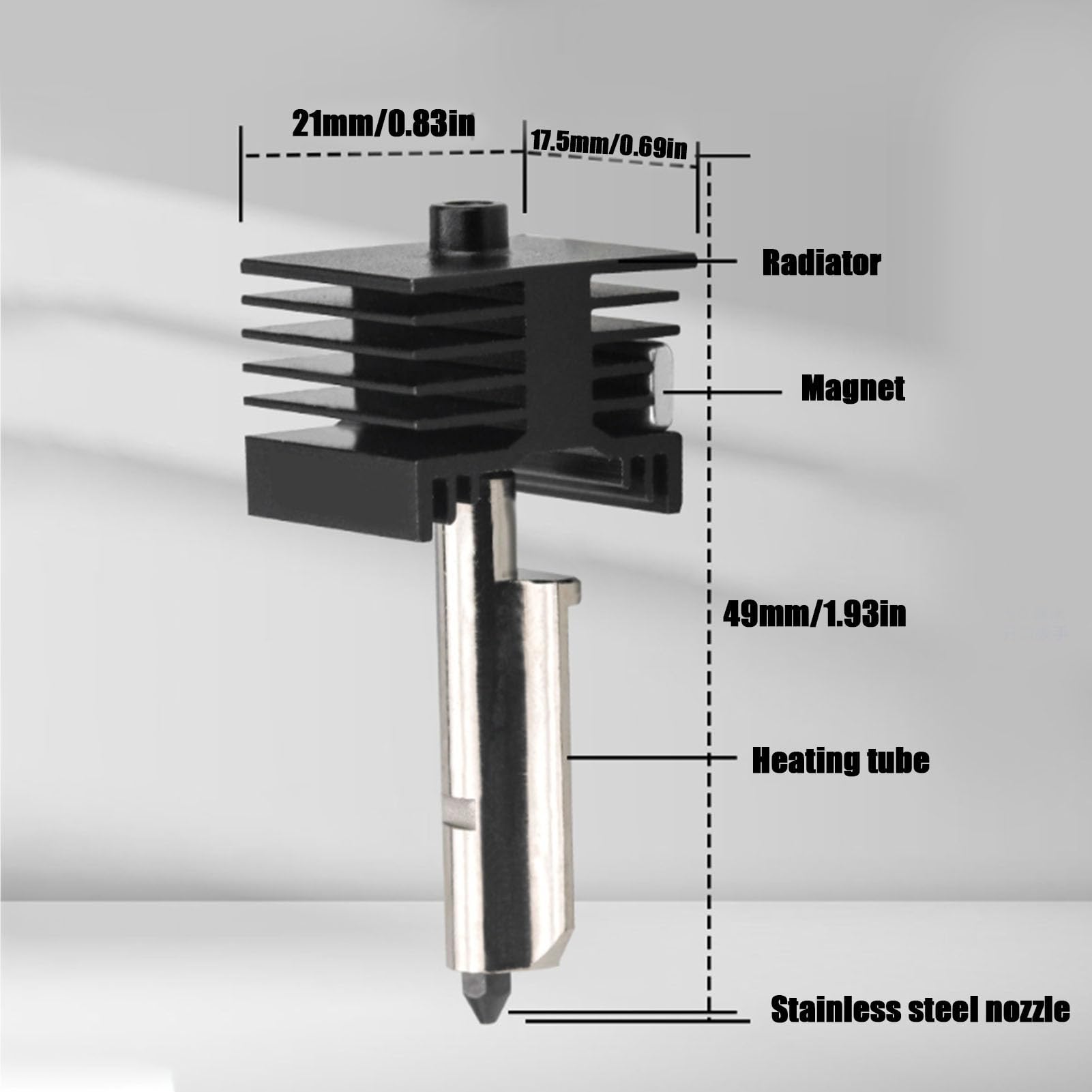 Zamiennik Zestawu Hotendu do Drukarki 3D Lab P2S, Odłączana Dysza ze Stali Hartowanej 0,2 Mm z powłoką Nano, do Druku PETG PLA z Włókna Węglowego