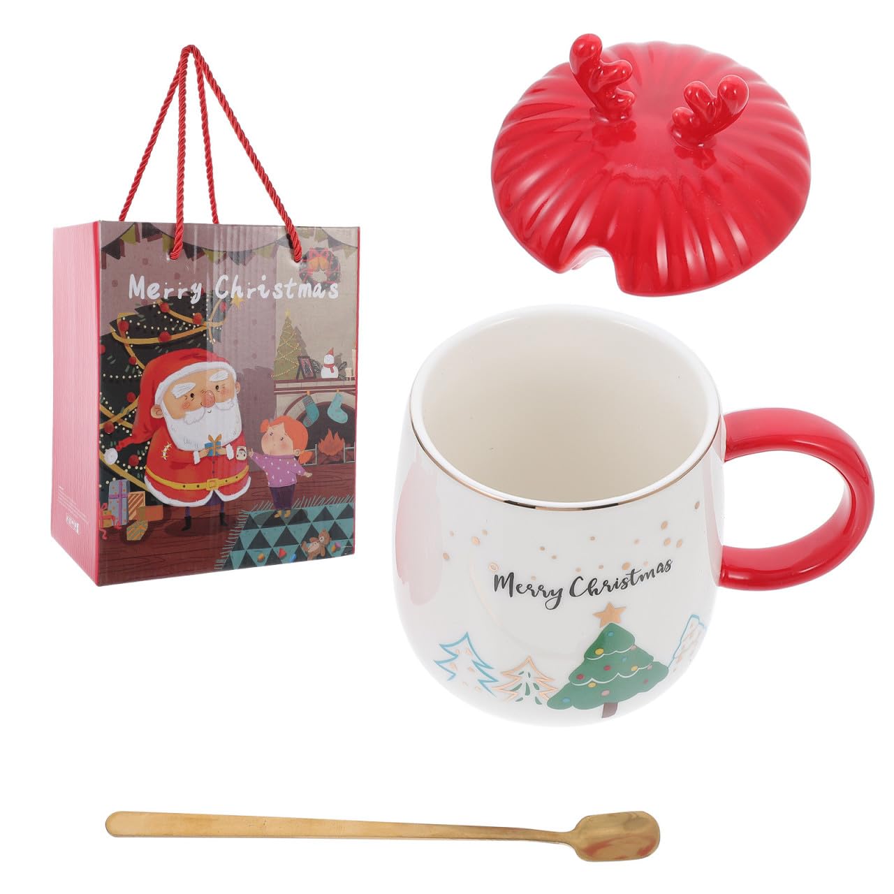 Tazas de Cerámica Navideñas en Caja Obsequio para Regalo de Reyes
