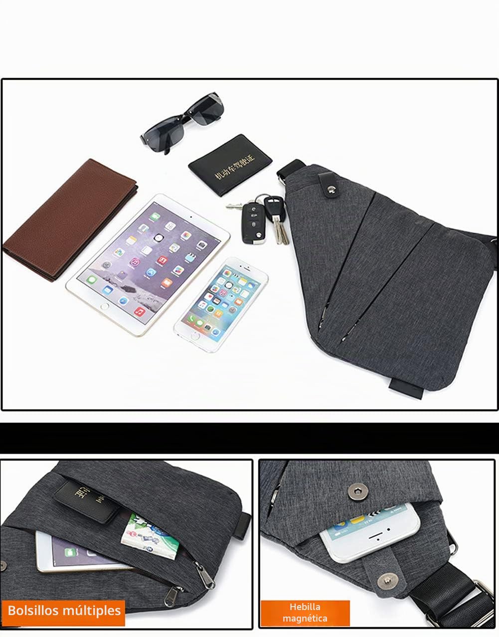 Bandolera, cruzada al hombro, por el pecho o la espalda, mochila antirrobo, para hombre y mujer
