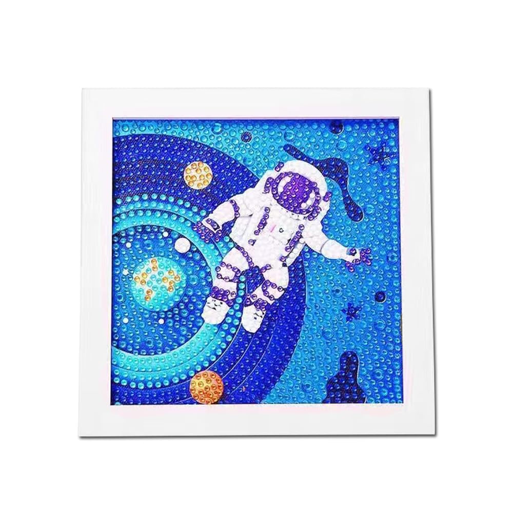 PERFECTSIGHT Cute 5D Diamond Art Kits with Wooden Frame, Kawaii DIY Painting Art for Adults Teen, Diamond Arts and Crafts Sets, Big Gem Full Drill