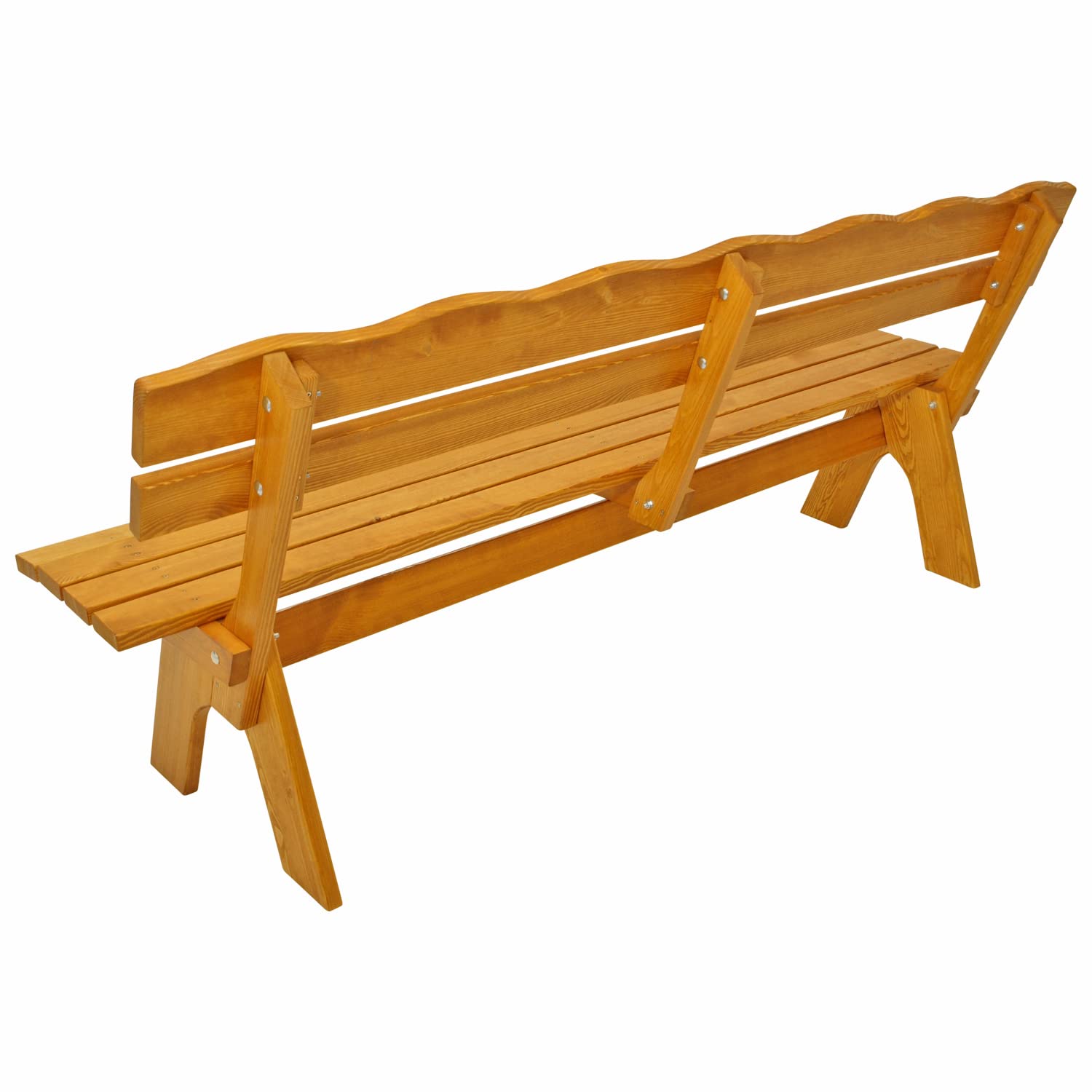 DEGAMO Gartenbank Holzbank Freital XXL 4-sitzer 200cm, massives Kiefernholz hell lackiert, stabil, Outdoor