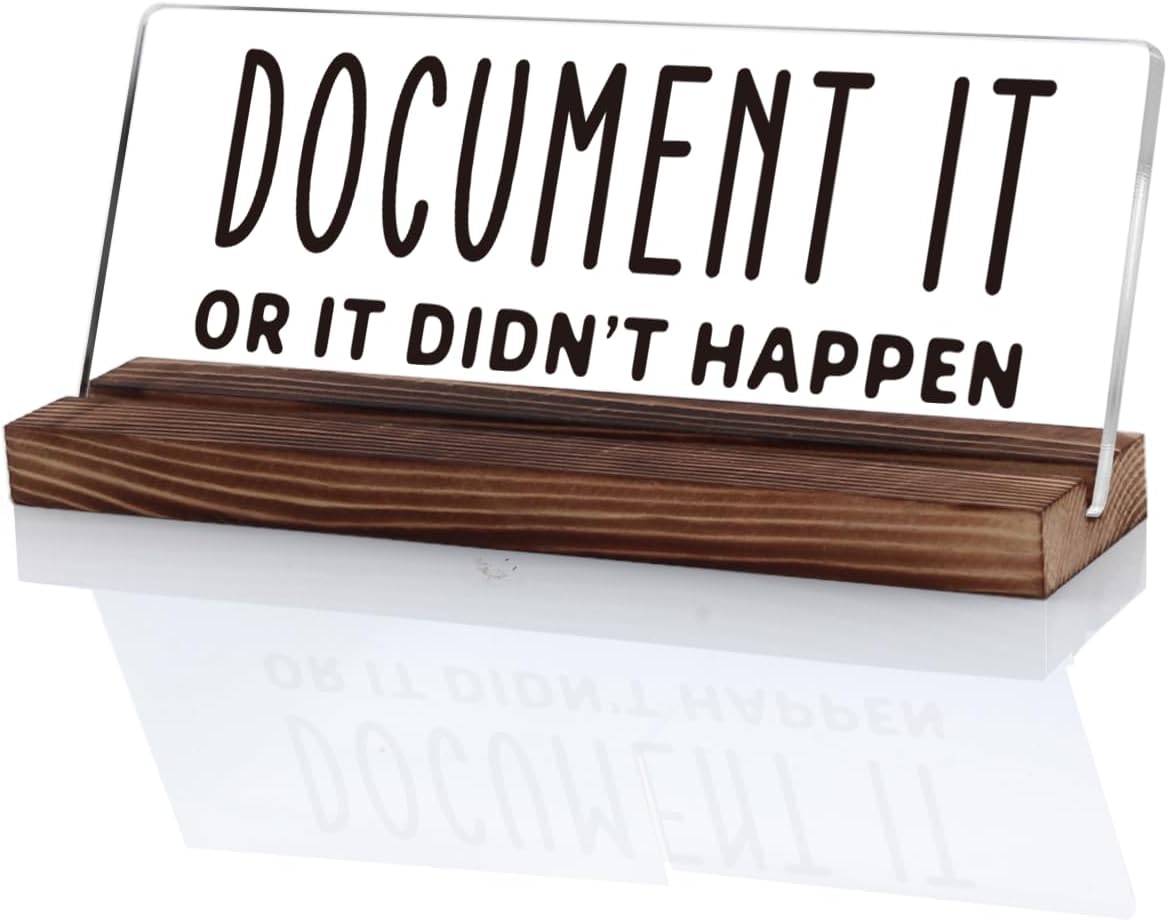 OCCdesign Funny Office Decor, HR Gifts, Did You Document It? Coworker Gift Desk Sign Office Decor Work Humor Gifts for Human Resources Colleagues, Office Tabletop Decoration