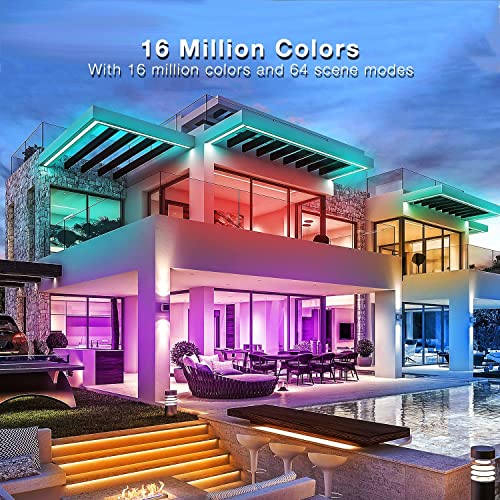 Image of DAYBETTER 100 ft Outdoor Led Strip Lights Waterproof, Smart Light Strips with App Voice Control Remote, 5050 RGB Music Sync Color Changing Led Lights for Bedroom, Room Decor (3 Rolls of 32.8 ft)