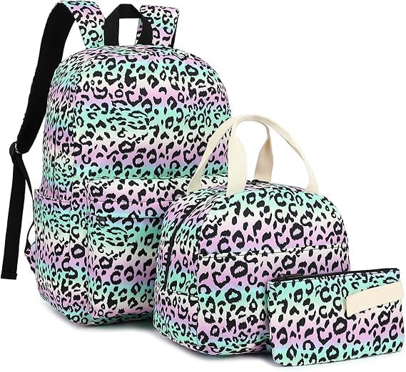 Image of 17-Inch School Backpack Set for Girls (3-in-1: Backpack + Lunch Bag + Pouch) | Padded Laptop Sleeve (Fits up to 16″) & Padded Shoulder Straps | Perfect for School, College & Travel