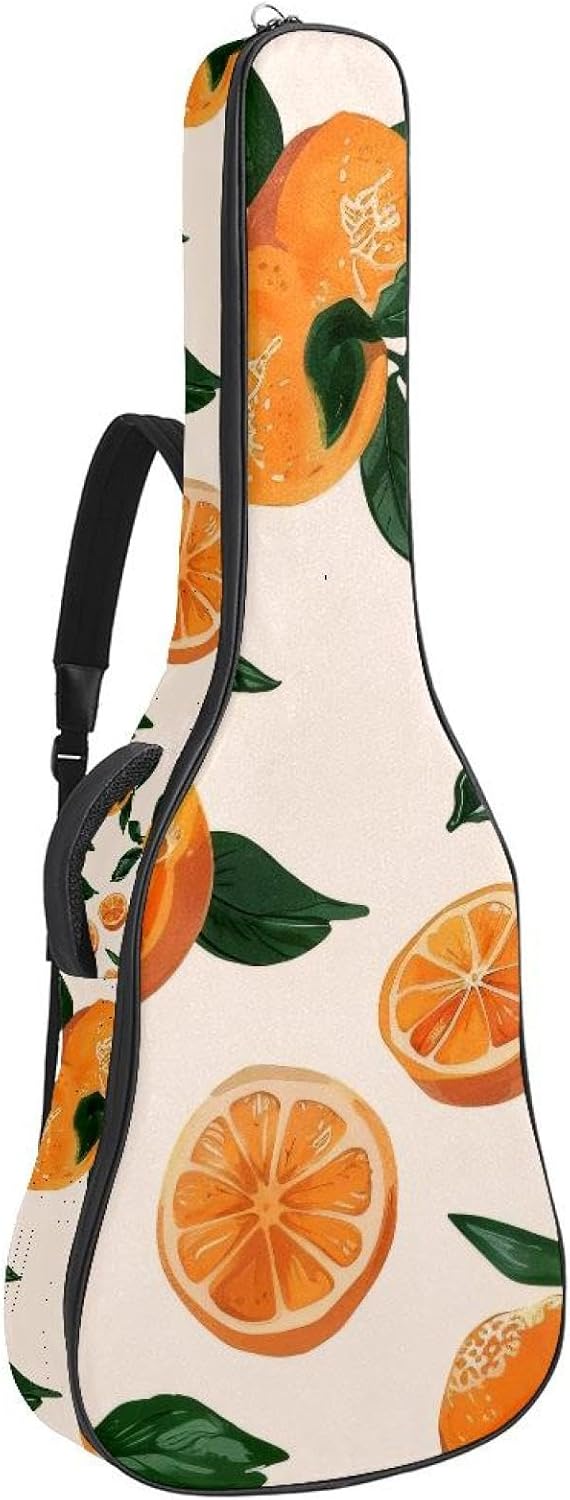 40 41 42 Inch Acoustic Guitar Bag, 0.4 In Thick Sponge Padded Guitar Case Gig Bag with Back Hanger Loop and 2 Pockets, Symbol of Yin-Yang