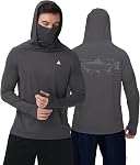 ZITY Men's Sun Protection Hoodie with Mask UPF 50+ UV Long Sleeve Lightweight Moisture Wicking Fishing & Rash Guard Shirts