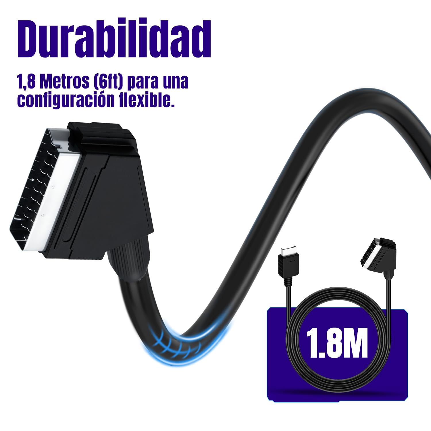 Gam3Gear Mcbazel RGB Scart Cable Cable AV con Caja de Color para PS3 / PS2 / PSOne PAL
