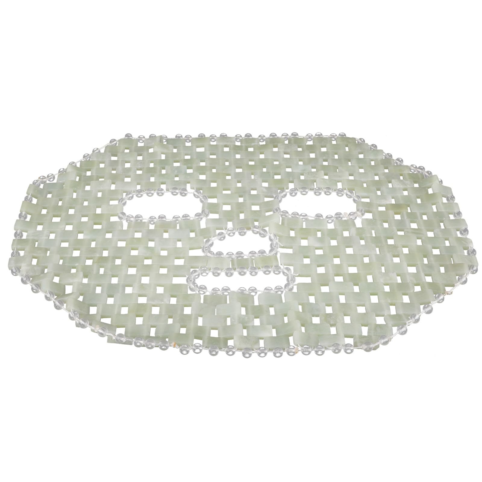 SOIMISS Mascarilla Facial de Jade Natural Grande, Mascarilla Calmante para Ojos Efecto Antiojeras, Herramienta para Masaje y Cuidado Piel en Spa y Hogar