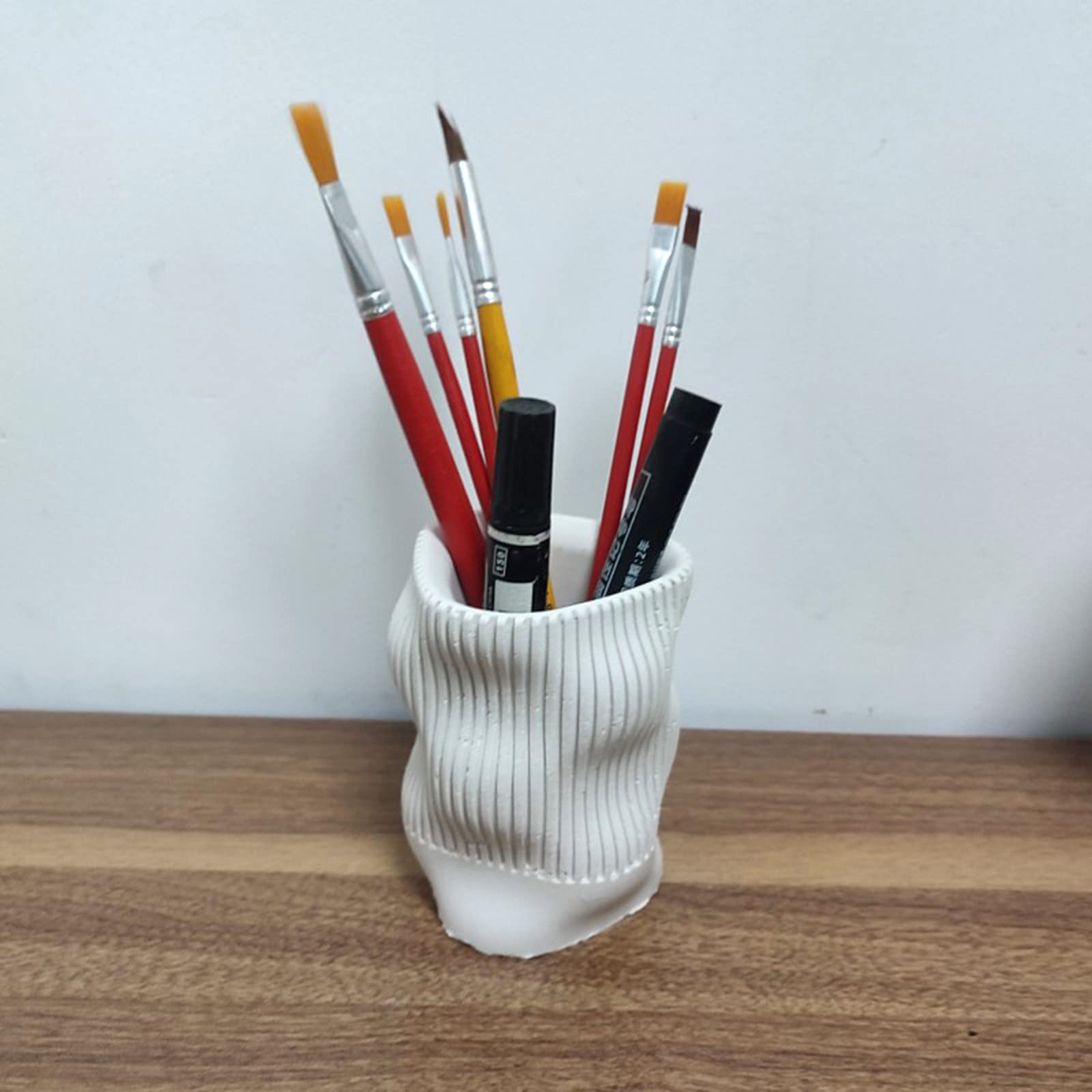 Onda contorta Gesso Stampo in silicone Fai da te Piante grasse Vaso fiori in cemento Vaso Gesso Stampo in argilla cemento Portacandele Scatola immagazzinaggio Stampi per resina epossidica