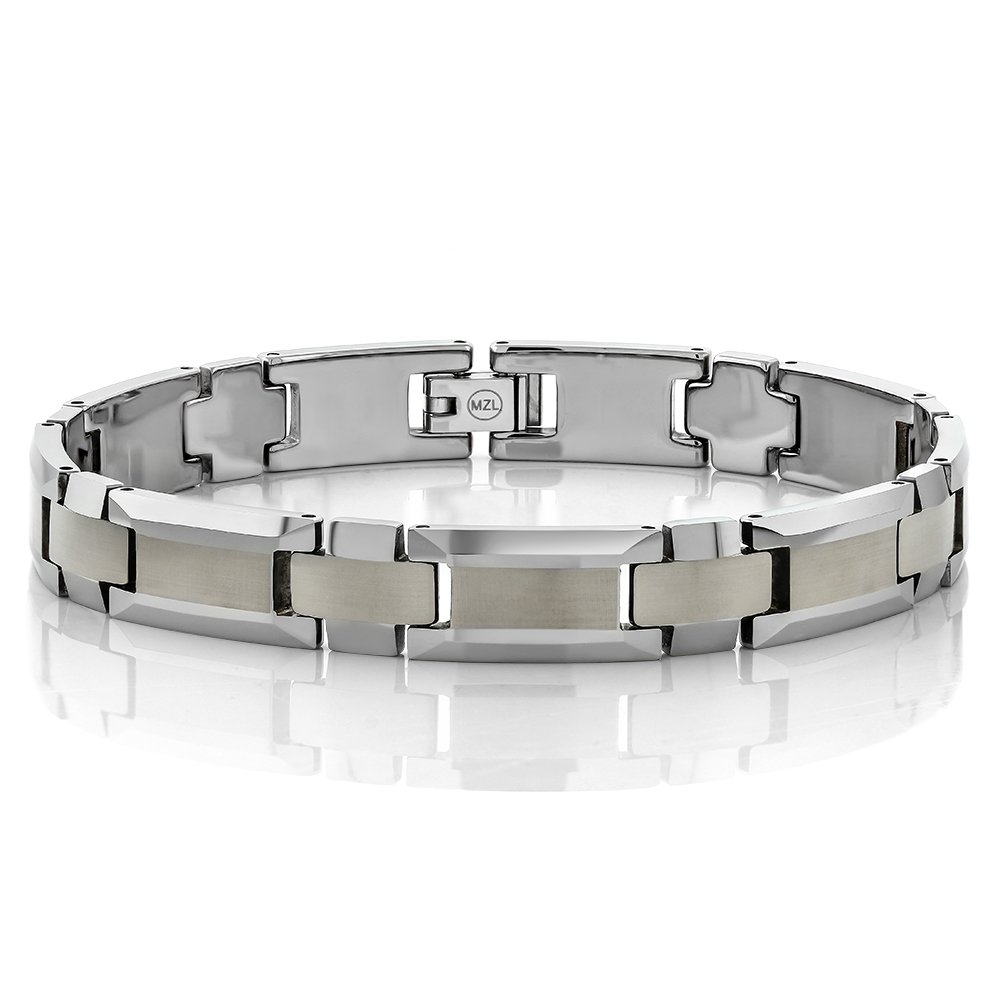 Tungsten Mens JewelryTungsten Mens Jewelry Carbide Shiny & Matte Finish Bracelet