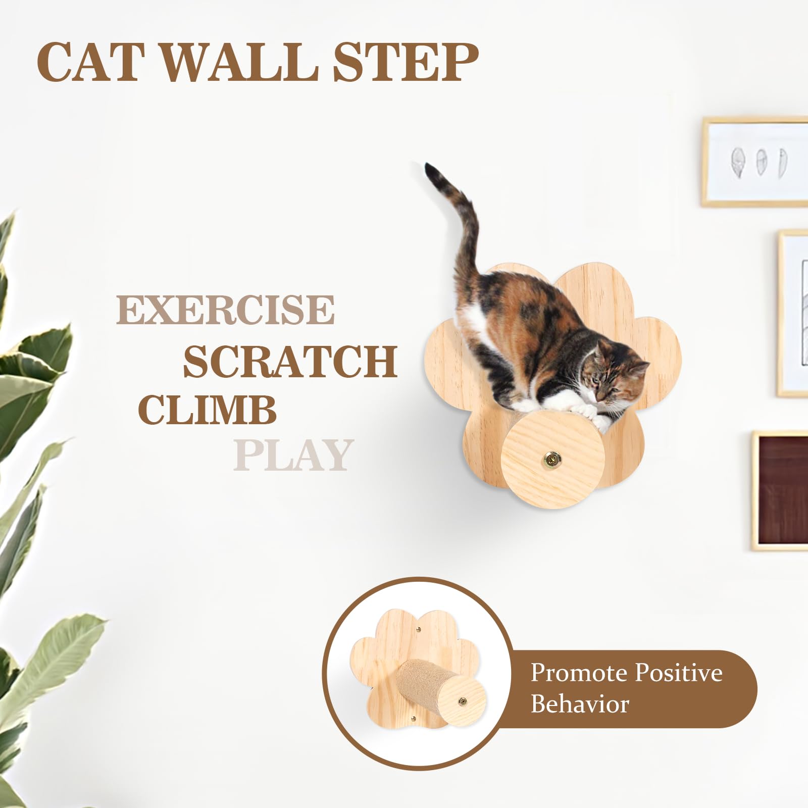 Cat Wall Shelves and Perches, Wall Mounted Cat Furniture with Hammock, Bridge, Tree, Steps and Scratching Posts, Wooden Climbing System for Indoor Large Cats and Kittens - image 2