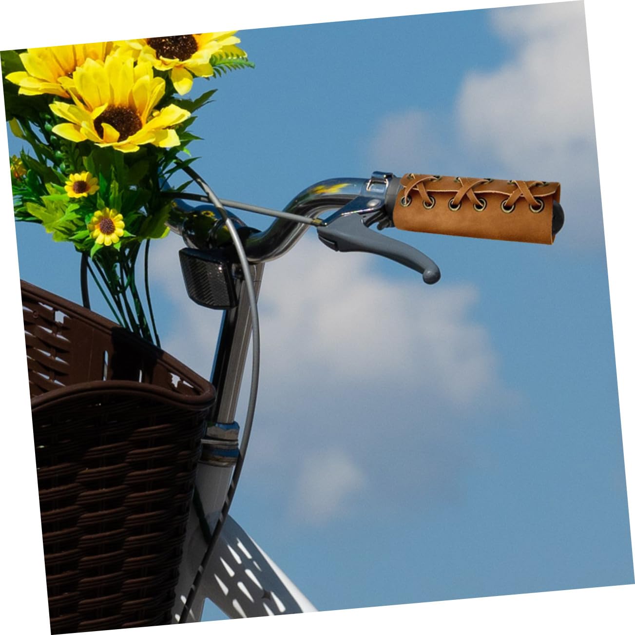 POPETPOP poignée de vélo Couverture de poignées de vélo poignées de Guidon de vélo poignées antidérapantes poignées de vélo pour Guidon poignées de vélo Antichoc Cuir Brun