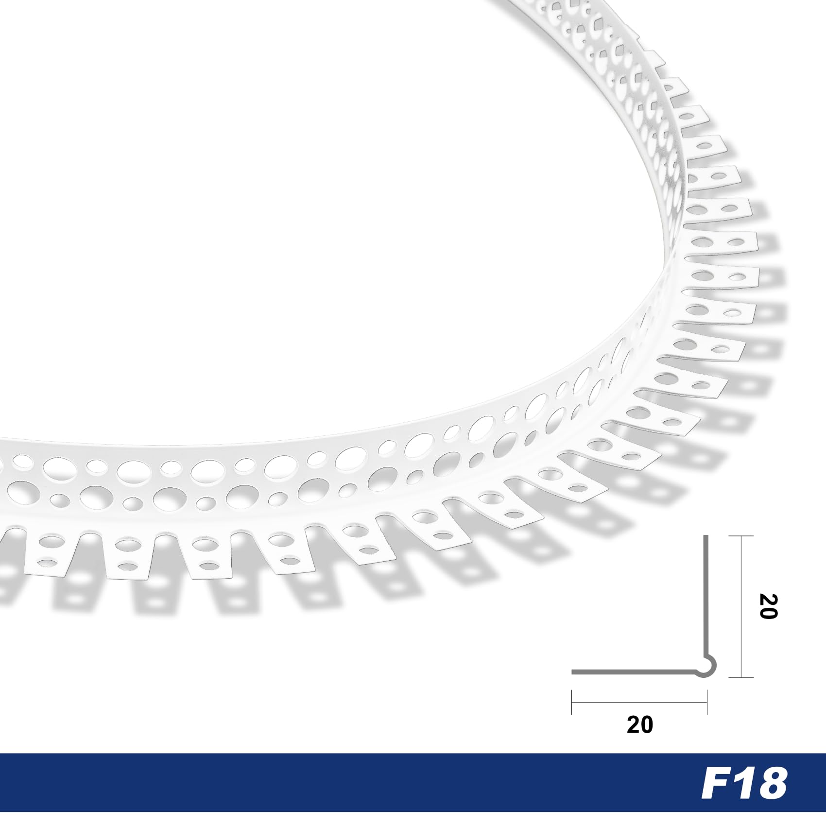 10 Meter | Trockenbau Eckschienen PVC 90° | Effector | Ecke F18