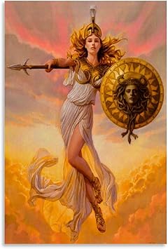 Amazon Co Jp ギリシャ神話に登場する女神アテナのポスター キャンバスポスター寝室の装飾スポーツ風景オフィスルームの装飾ギフト キャンバスポスター壁アートの装飾リビングルームの寝室の装飾のための絵画の印刷 12x18inch 30x45cm ホーム キッチン