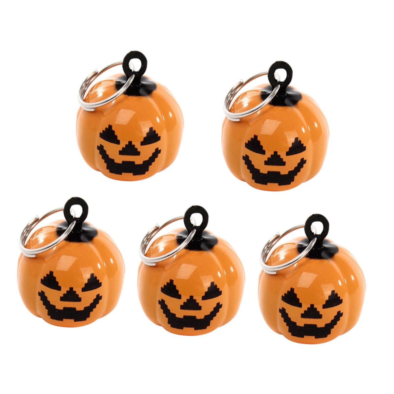 RORPOIR Pumpkin Collar Bells for Dogs 5 Pack Pet Necklace Charm Halloween Dog Collar Decor