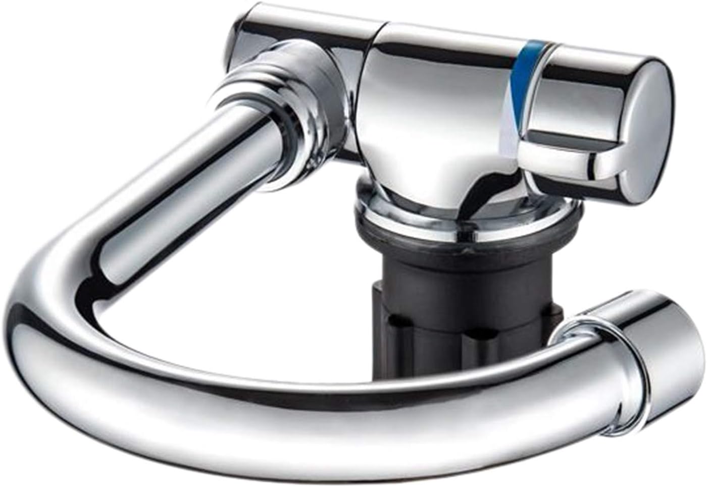 Foldable Kitchen Faucet 360 Dgree Rotation Sink Water Tap Single Handle Cold & Hot Water Mixer Copper Faucet for RV Boat, Silver