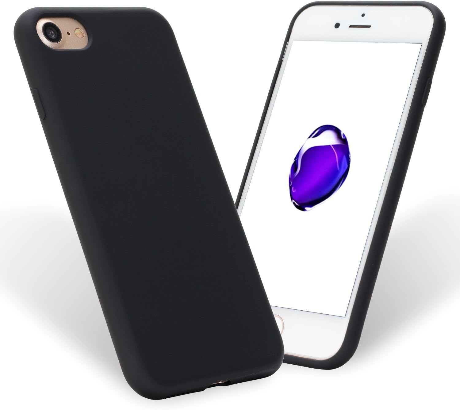 iSee Case iPhone 8 Case iPhone 7 Case, Scratch Resistant Soft TPU Ultra Slim Lightweight Matte Finish Case for Apple iPhone 8 iPhone 7 All Carriers (Black)