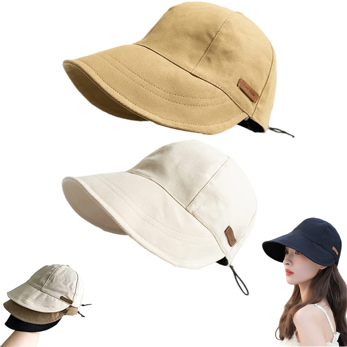 MAIMiao Sombrero Protección UV Sin Maquillaje,Sombrero con Visera para Mujer,Sombreros de Verano UPF50+ para Mujeres