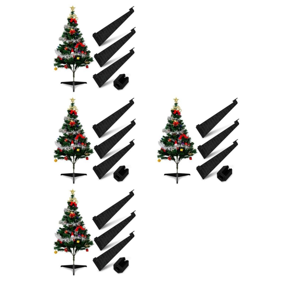 Toyvian 4 Piezas Soporte para Árbol de Navidad Artificial PS Negro para