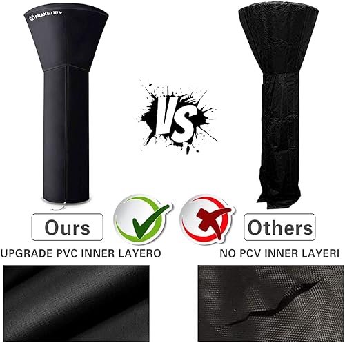 Miniatura 5 de HOXSURY Cubierta para calentador de patio al aire libre, impermeable, 94 pulgadas, 420D, resistente, redonda, Oxford, para calentadores de