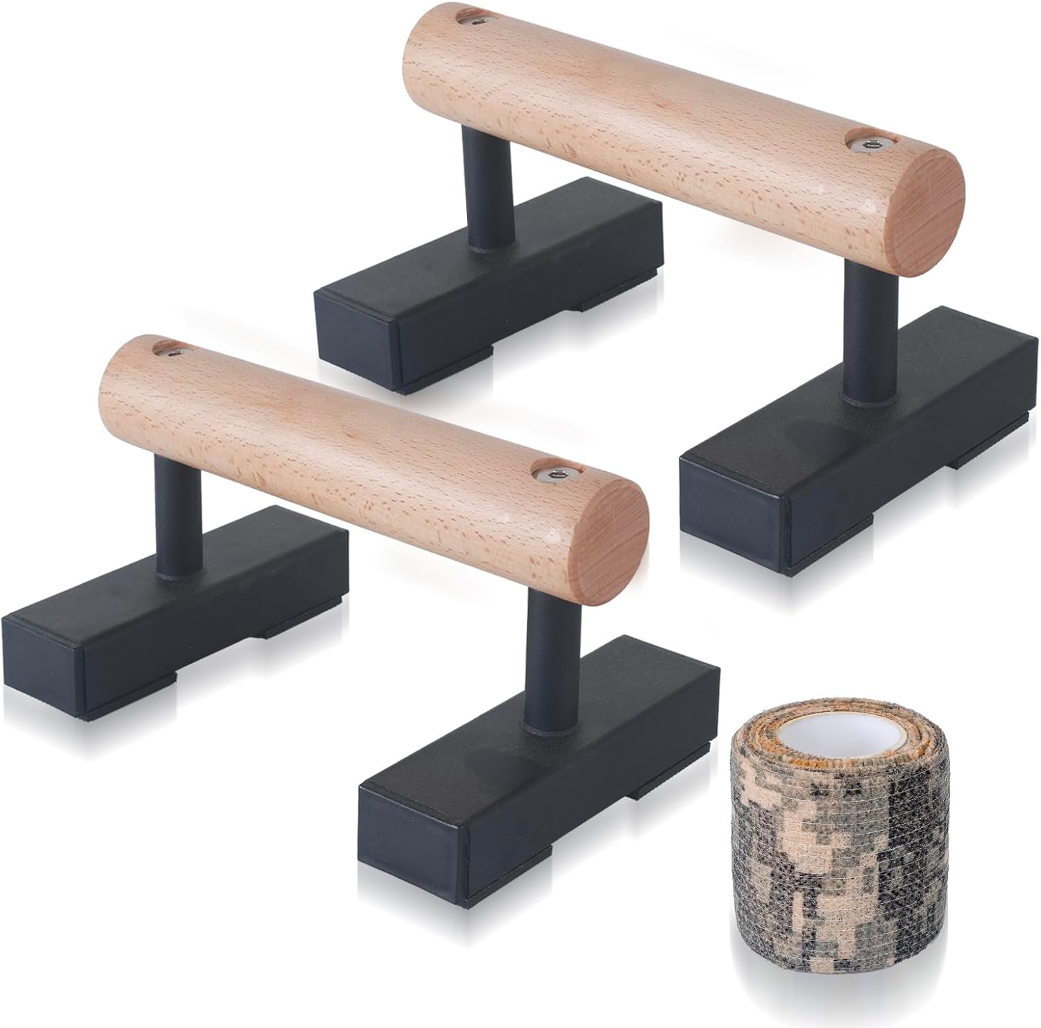 1 Pair Wooden Flooring Push Up Bars for Males, Anti-slip Handstand Parallette…