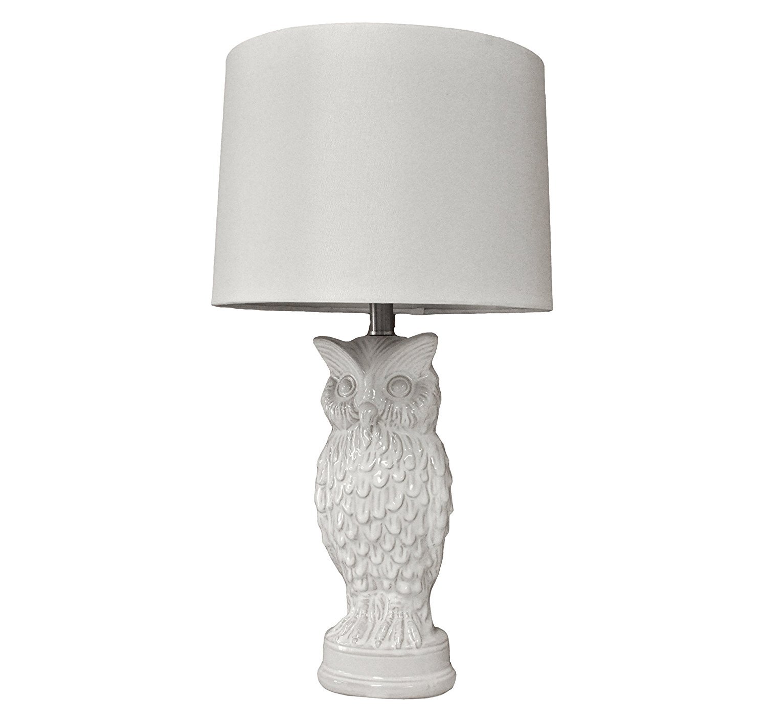 Owl Ceramic Table Lamp for Living Room, Bedroom, Studio, Study and Office, Halloween Lamp - Lily White - An owl from the fairland