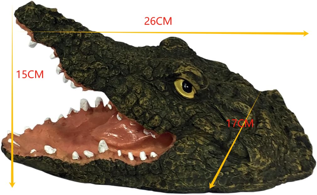 Alligator Head ornaments outdoor Floating Crocodile Heads statue garden Pond figures Water Feature Reptile Sculpture yard Animal Law balcony fence figurine decoration Gifts - Image 2