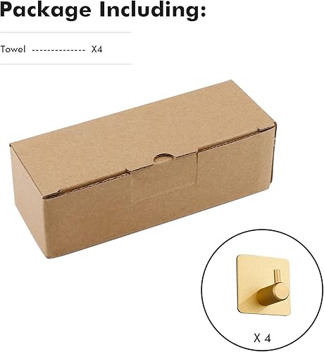 Miniatura 5 de Hindfen Ganchos adhesivos resistentes para toallas, ganchos de aluminio impermeables para baño, cocina, dormitorio (dorado)