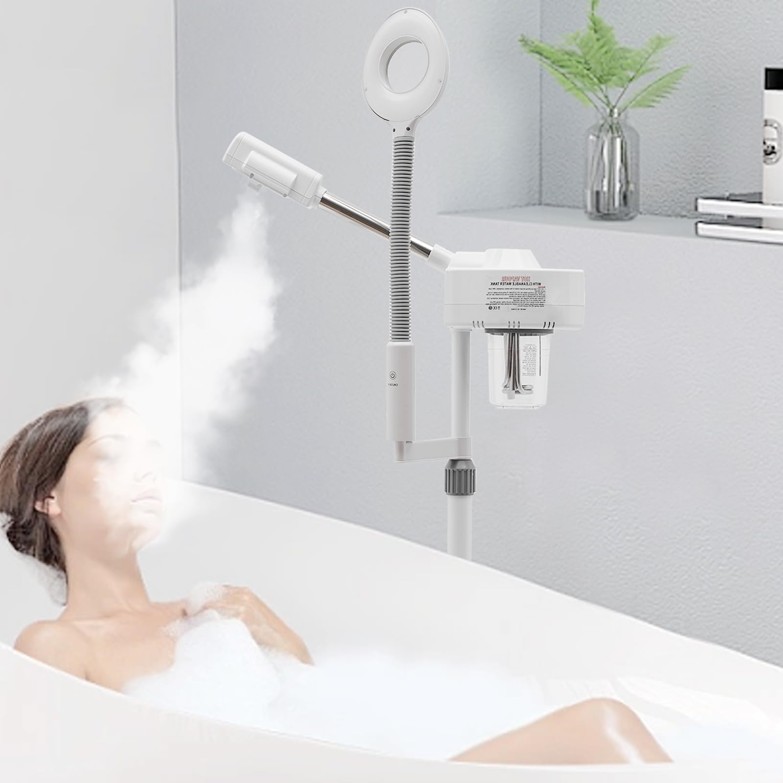 Vaporizador facial 2 en 1 de ozono, para sauna facial, vaporizador, 750 W, para salones, clínicas de belleza, centros de bienestar, baños de agua