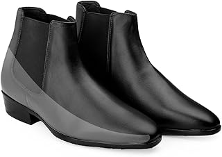 bxxy Men's 3.5" Hidden Height Increasing Faux Leather Material Classic Chelsea Style Elevator Boots-picture-46