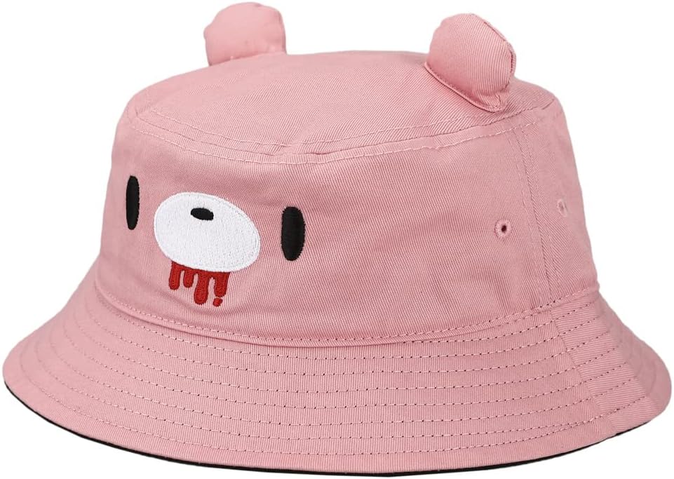 Gloomy Bear Anime Character Big Face 3D Pink Bucket Hat