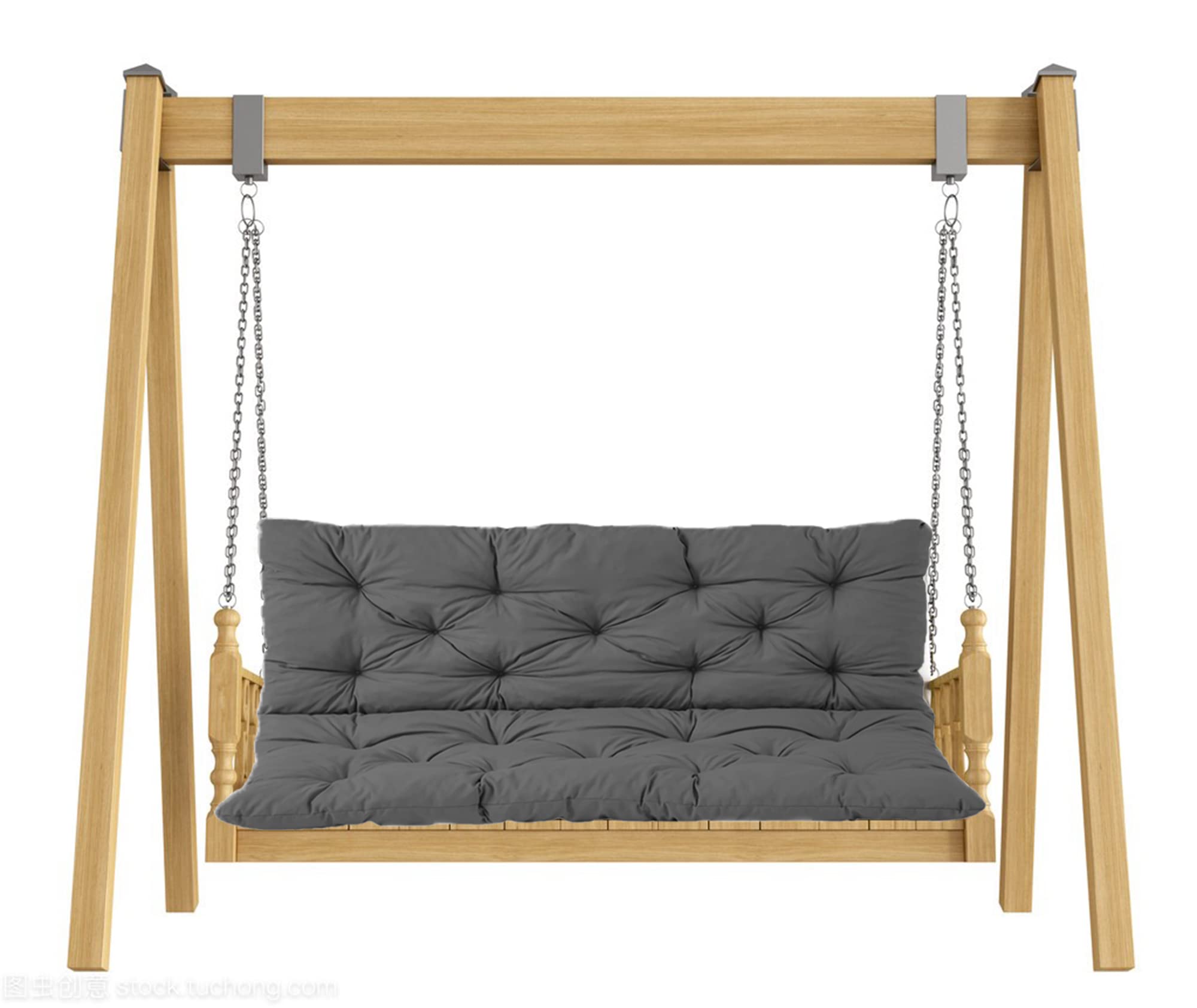 Cuscino Per Panca Da Giardino 100x40 Cm Grigio – Antiscivolo Con Lacci Per Esterno