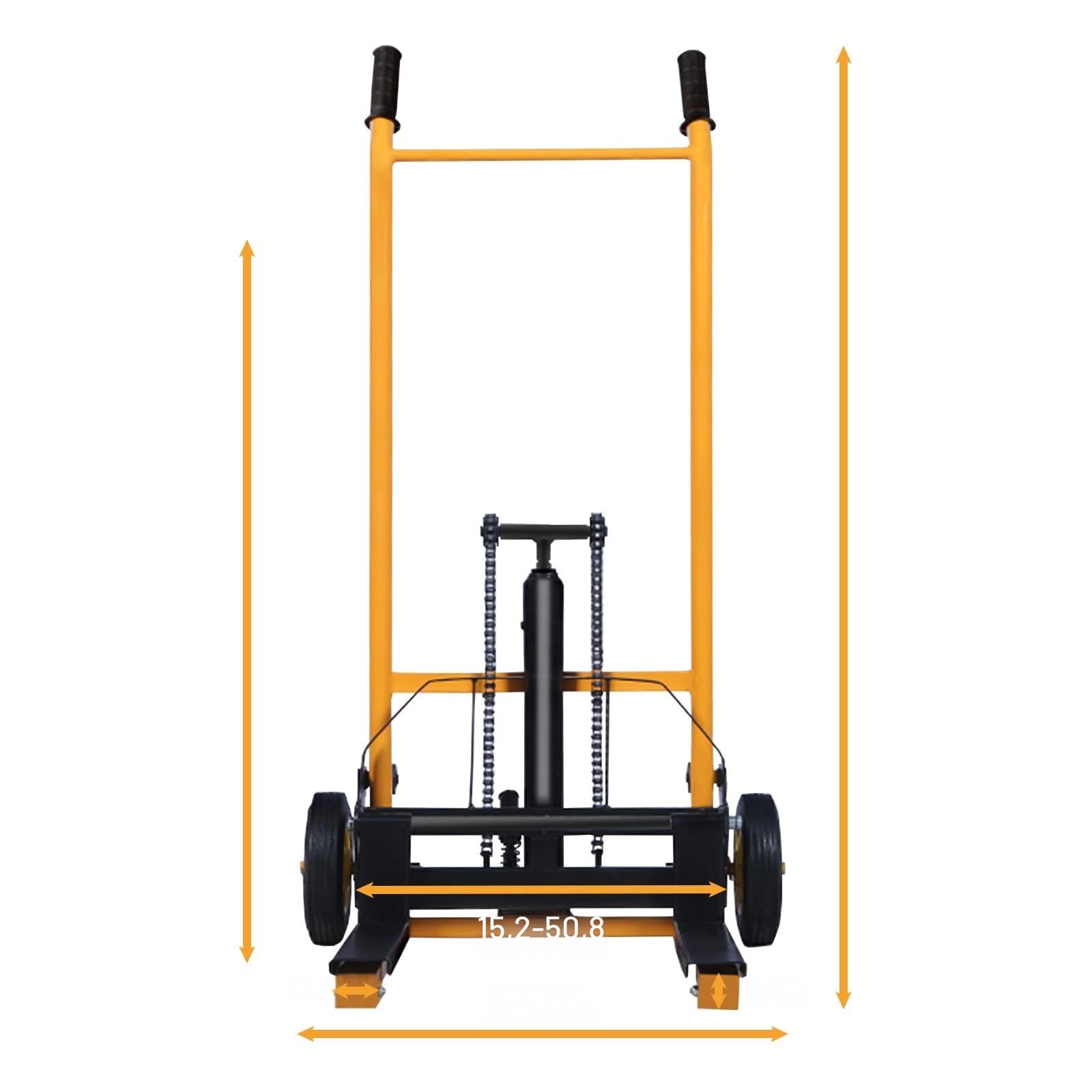 Transpallet manuale, Materiale carrello, tavolo sollevatore, elevatore manuale, sollevatore a forcella con gambe fisse e forchette regolabili, capacità 200 kg, altezza di sollevamento 90 cm