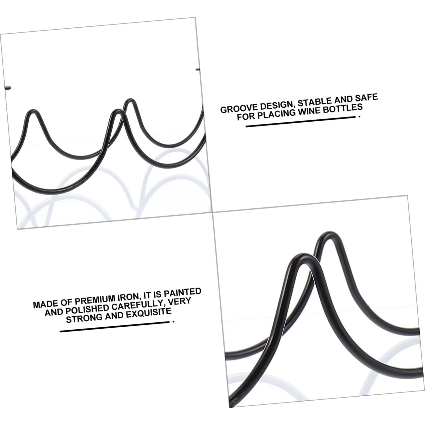 BRIGHTFUFU 2Pcs Black Iron Wine Rack Elegant Wine Bottle Display Stand for Storage Organization Sturdy Design for Home Bar Kitchen Wine Cellar Use for Bottles Accessories