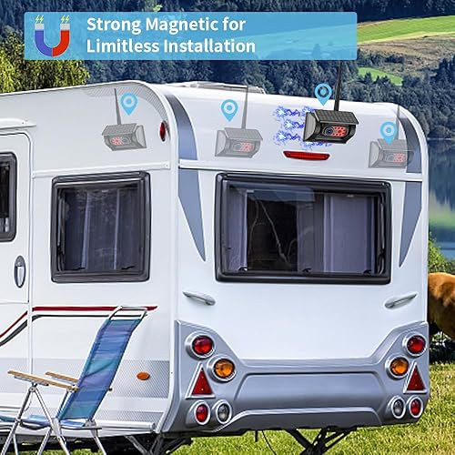 Miniatura 5 de Cámara solar de respaldo para instalación de camión, cámara de respaldo inalámbrica solar 1080P visión nocturna IP67, cámara de respaldo de 7