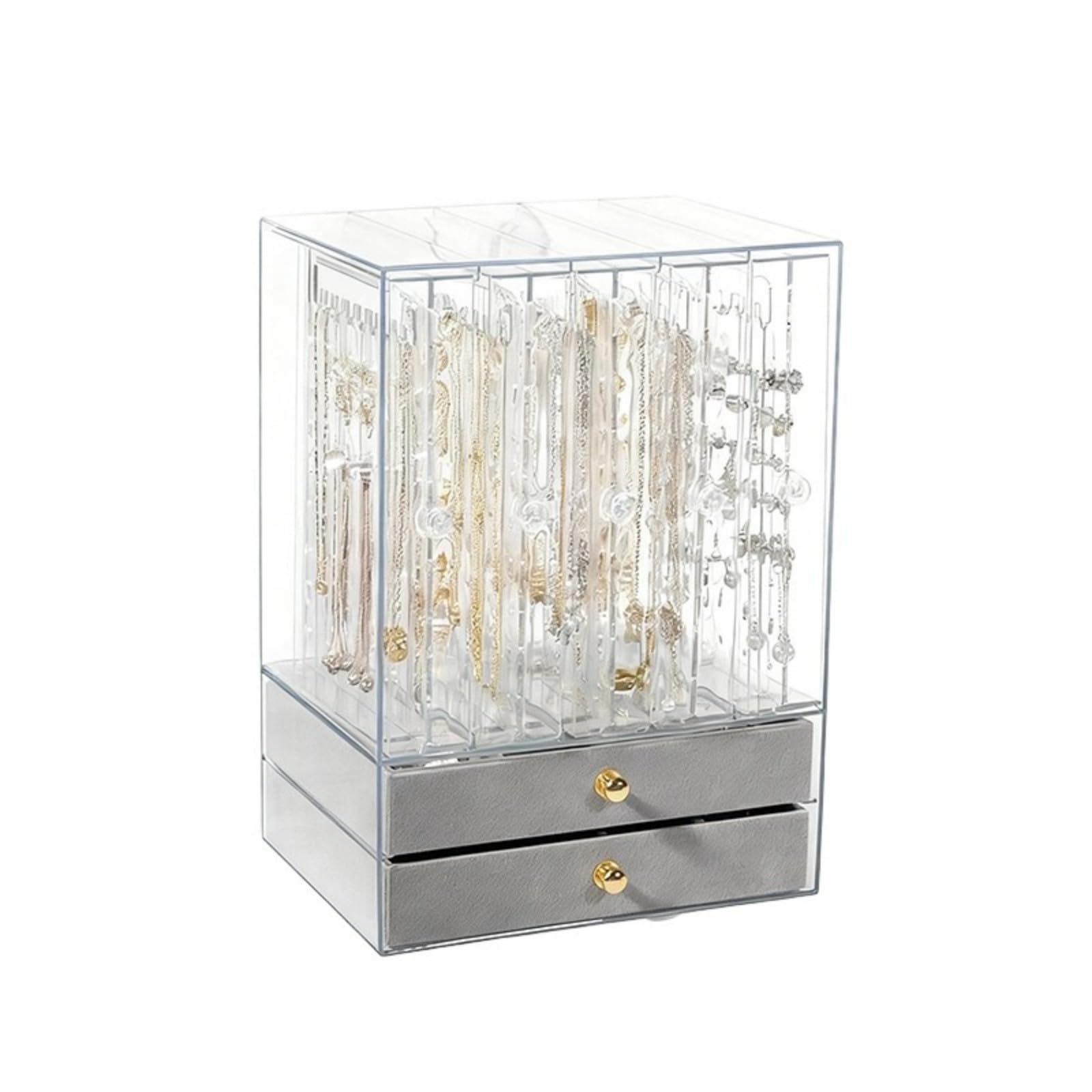 Obotsnoi 5 Layer Large Capacity Acrylic Jewelry Organiser Box for Accessories Storage Acrylic Jewelry Box