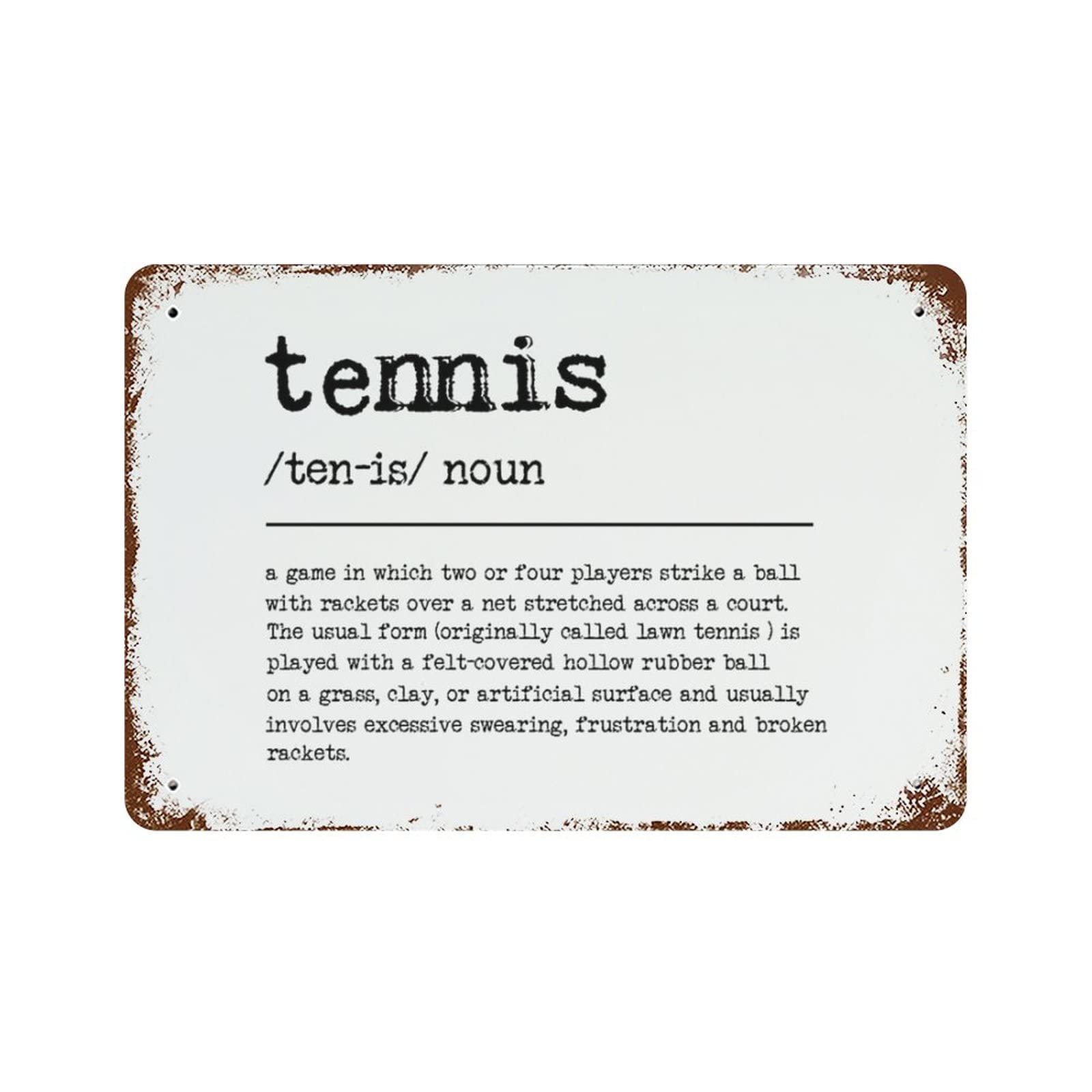 Plaque en métal tennis rétro pour décorer un mur de garage ou jardin vide
